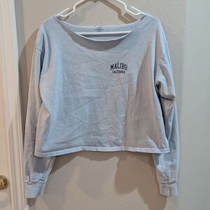 Brandy Melville Off The Shoulder Light Blue Top - Long Sleeve